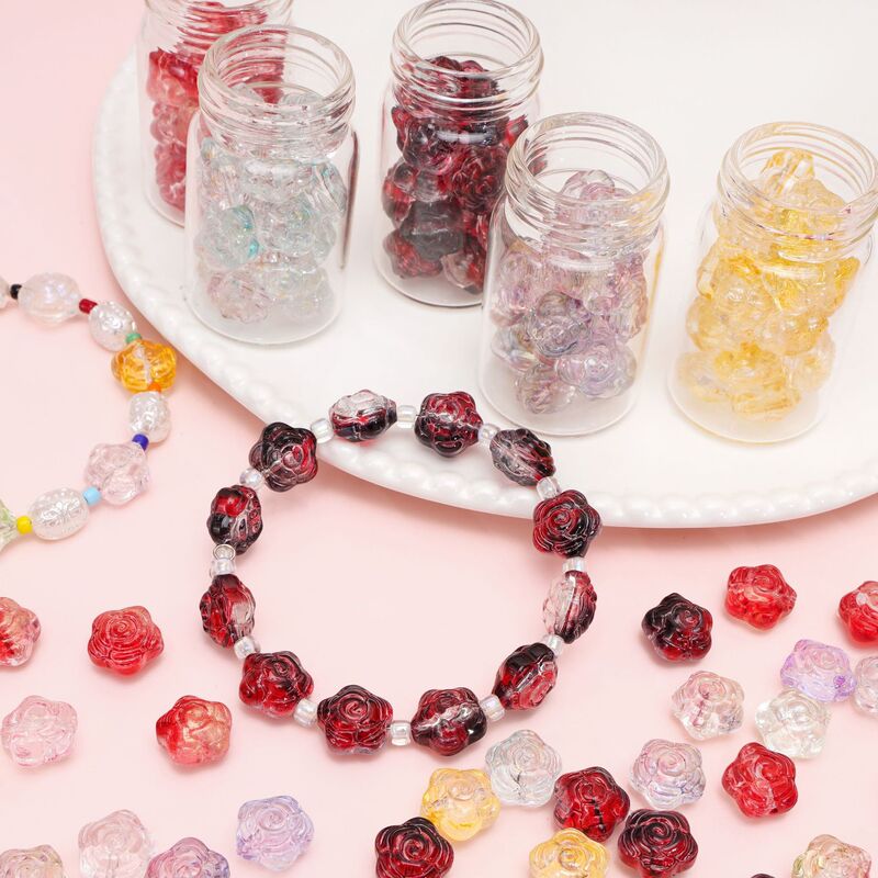 12mm Glass Beads Rose Beads Loose Beads Handmade DIY Homemade Bracelet Mobile Phone Chain Jewelry Material Accessories 12mm Glass Beads Rose Beads Loose Beads Handmade DIY Homemade Bracelet Mobile Phone Chain Jewelry Material Accessories