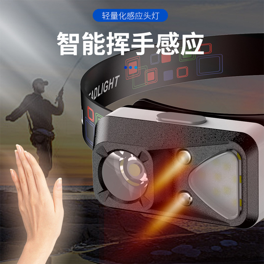 Lámpara de inducción transfronteriza al aire libre montar montaña ligera faro portátil luz intensa luz de pesca super brillante luz nocturna