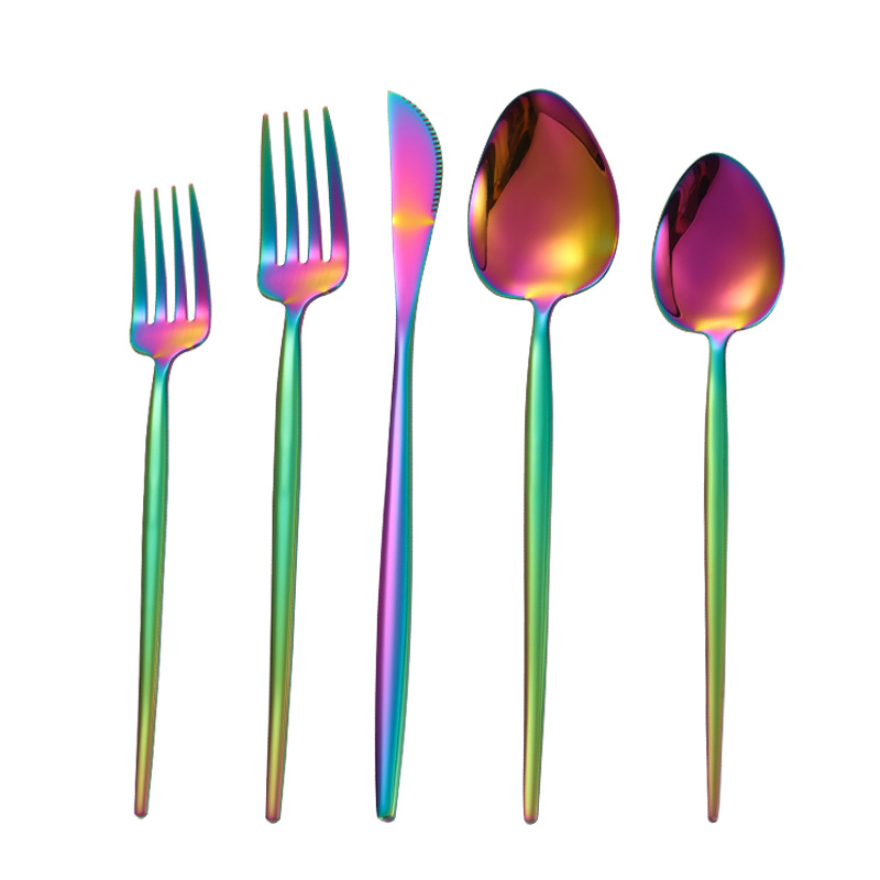 Simple ins estilo 304 vajilla de acero inoxidable cuchara de café occidental comida cuchillo tenedor cuchara espejo cuchillo tenedor venta al por mayor vajilla traje