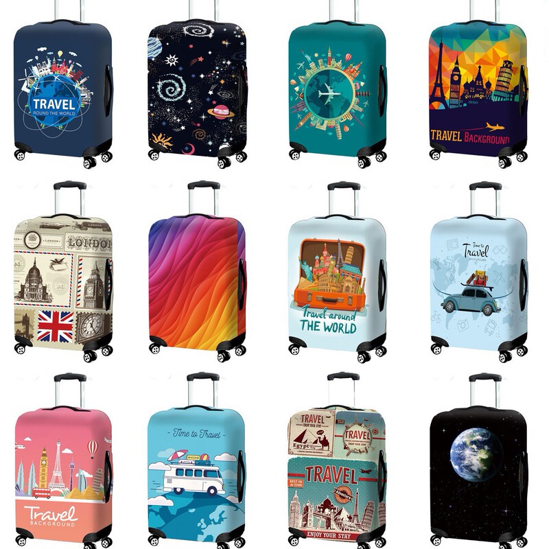 2024 Elastic Suitcase Cover Luggage Protective Cover Universal Wheel Trolley Case Leather Suitcase Jacket Dust Cover Universal Wheel Adapter