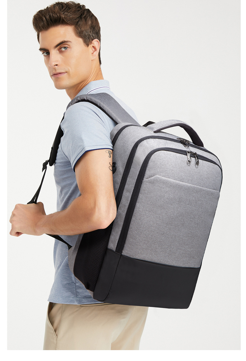 New Cross-Border Men's Backpack Large Capacity Oxford Fabric Backpack Printed LOGO Business Computer Backpack Travel Bag