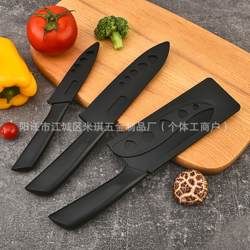 黒鋼包丁セット キッチンフルセット 寮 家庭用 包丁 まな板 2in1 補助食品 果物ナイフ カバーケース付き|undefined