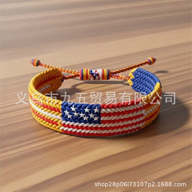 Cross-Border New Usa Pride Woven Bracelet American Pride Woven Bracelet