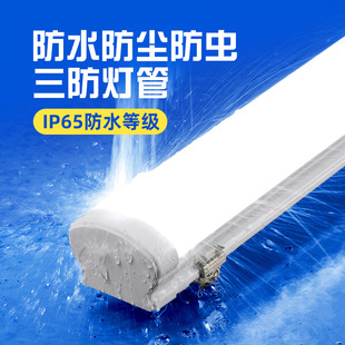 Outdoor waterproof lamp tube cold storage factory workshop kitchen LED three-proof super bright daylight integrated dustproof lighting strip