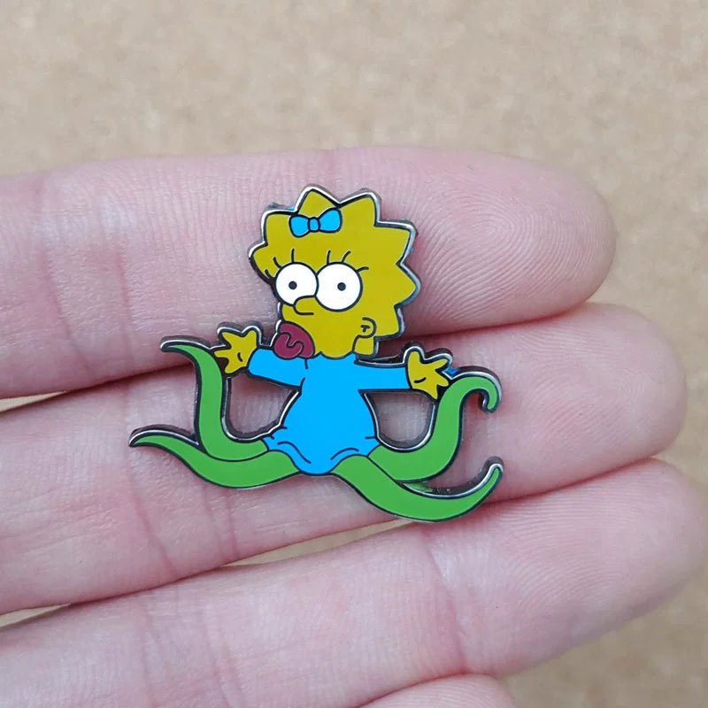 Enamel, pin, cartoon brooch for elementary school students, school bag, pack, metal badge, octopus, Birthday gift