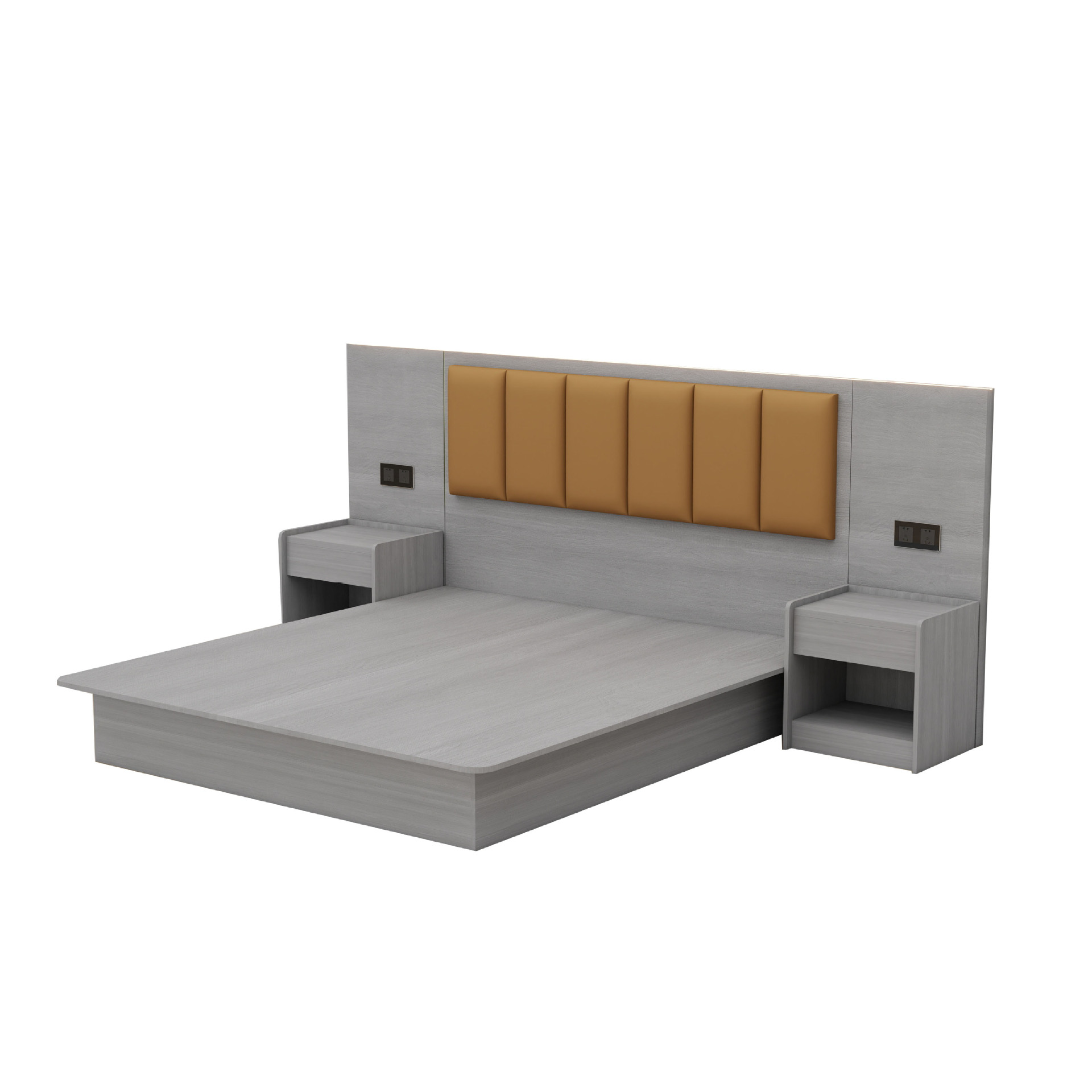 Cama de hotel, cama con cajón y tira de luz para alojamiento, cama para habitación de apartamento tipo B&B, muebles de hotel modernos y minimalistas, juego completo para habitación estándar