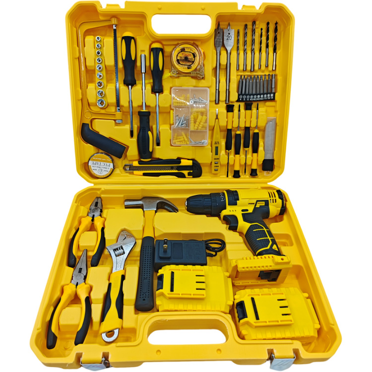 Ventas directas de fábrica transfronterizas 118 piezas de destornillador eléctrico de doble velocidad de impacto de litio conjunto de herramientas eléctricas