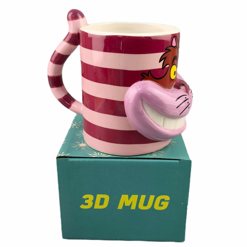 Lindo Super lindo gato taza Cheshire gato 3D 3D de dibujos animados Rosa maravilloso gato desayuno beber taza de leche