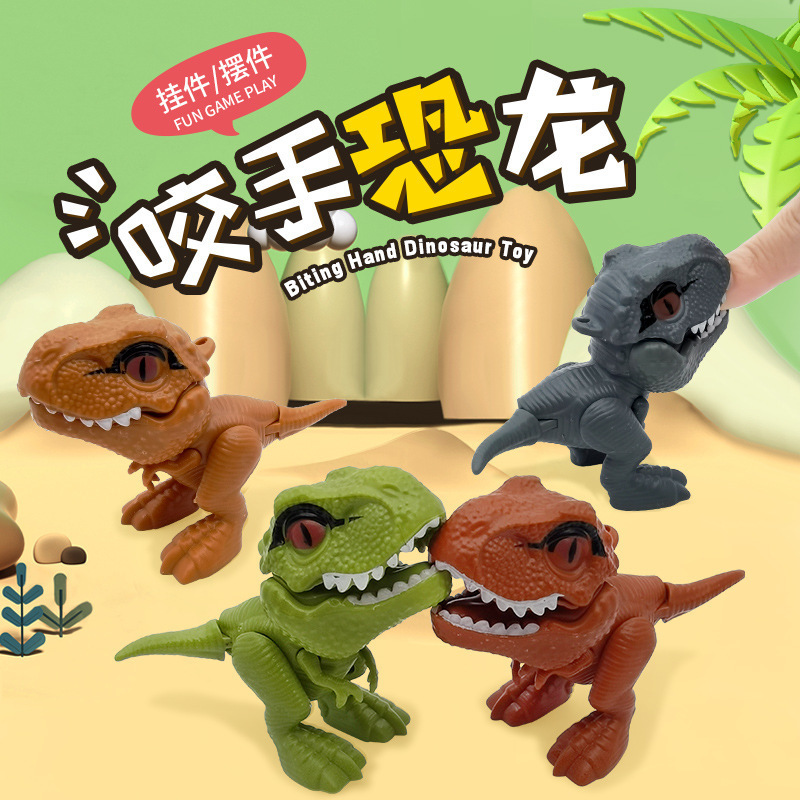Cross-Border New Product Finger-Biting Dinosaur Toy Douyin Internet Celebrity Same Style Children's Hand-Biting Dinosaur Toy Model Wholesale