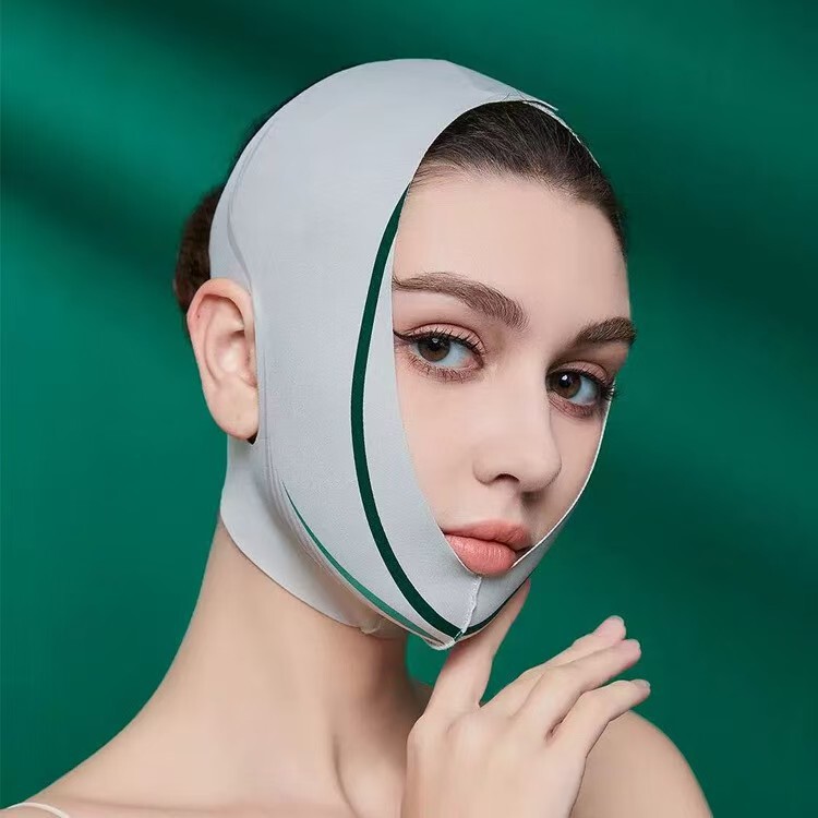 アップグレードされた加圧二重層Vフェイス包帯アーティファクトは、顔をスリムにし、引き締め、ほうれい線を引き上げ、顔の内側の輪郭を改善します。|undefined