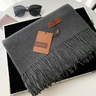 New Grunsi 300g Solid Color Tassel Scarf Women's Winter Korean Style Thickened Warm Cashmere Shawl Cross-border