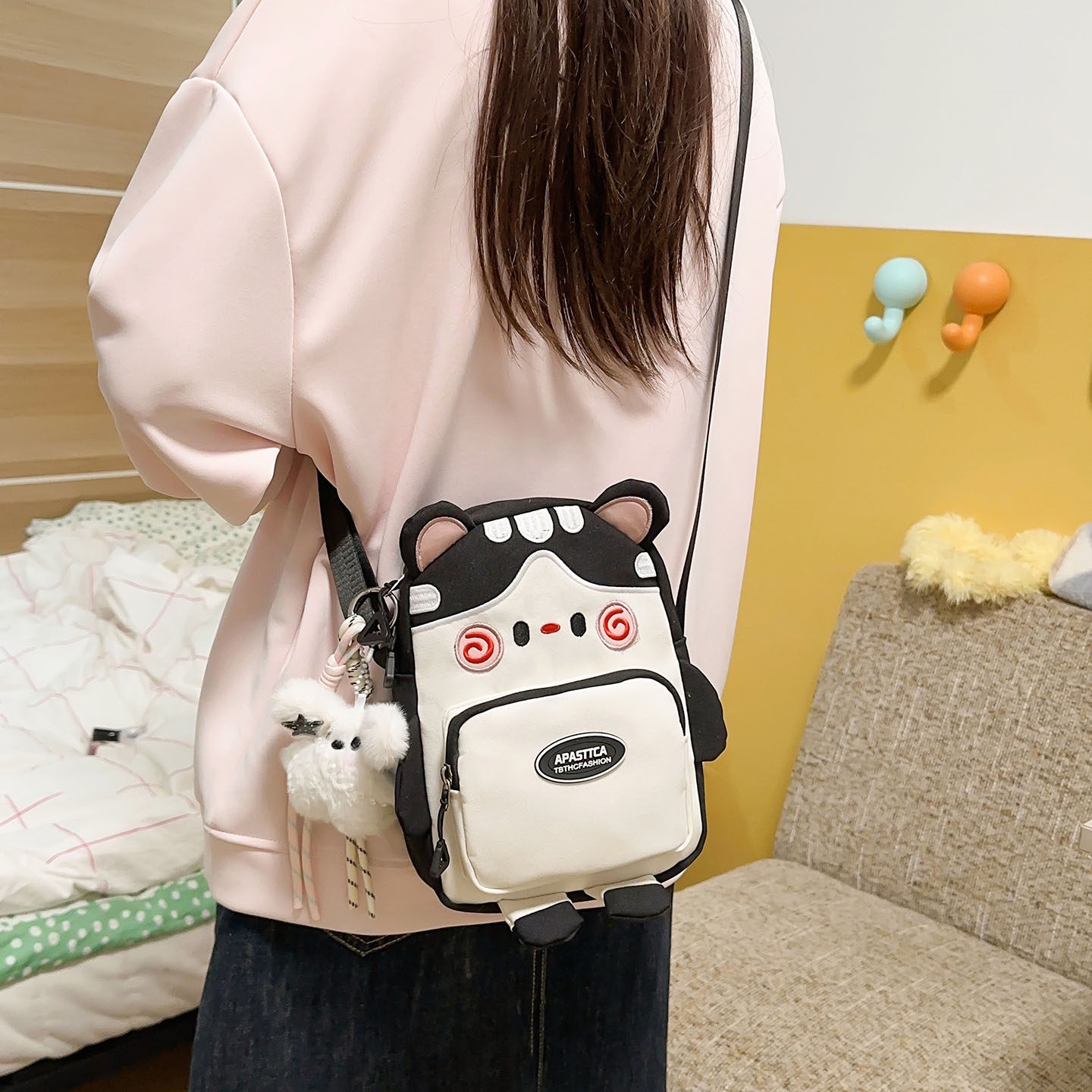 Gato verano coreano 2026 bolsos lindos japoneses mujeres caricaturas super móviles nuevas bolsas diarias de hombro
