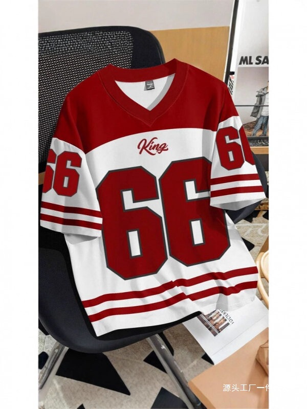 Cross-Border Foreign Trade American-Style High Street Casual Sports Baseball Collar Color-Blocking Short-Sleeve Long-Sleeve Shirt Summer Loose Print