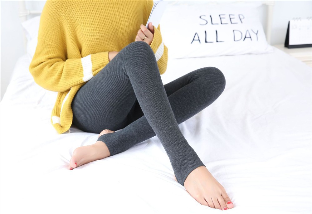 Dark gray (stepping on feet) / 160gsm flat waist seamless ribbed leggings (suitable for temperatures: 15-25°c / 59-77°f)