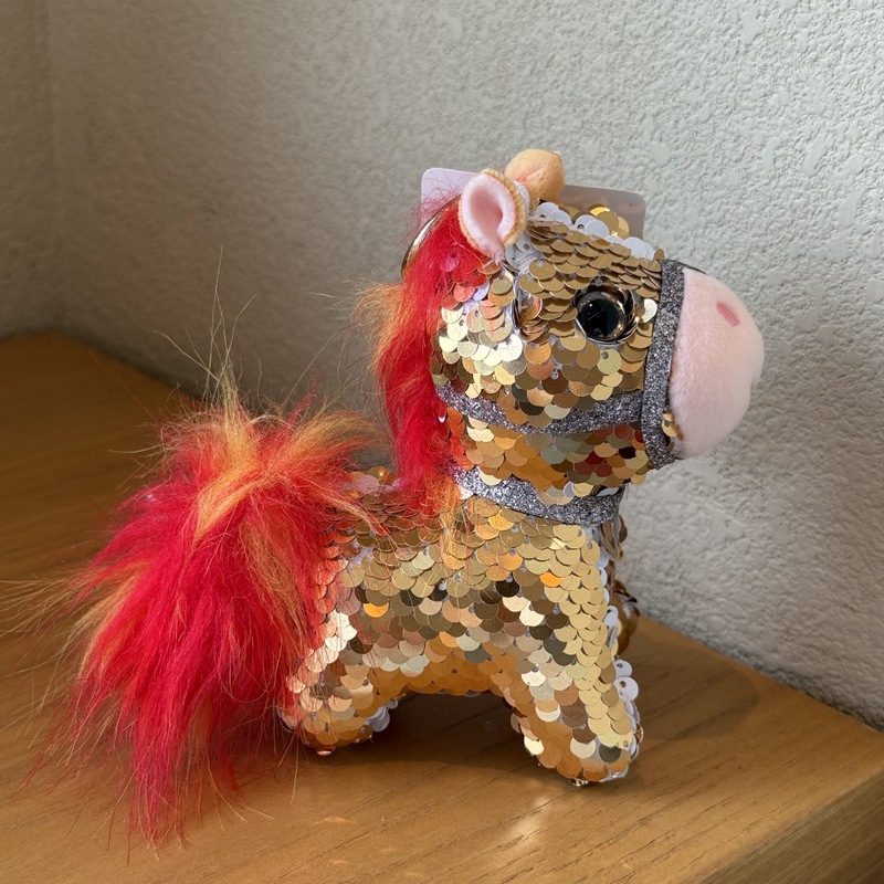 本物のスパンコールポニーぬいぐるみペンダント馬年マスコット人形シミュレーション動物キーホルダー人形ギフト|undefined