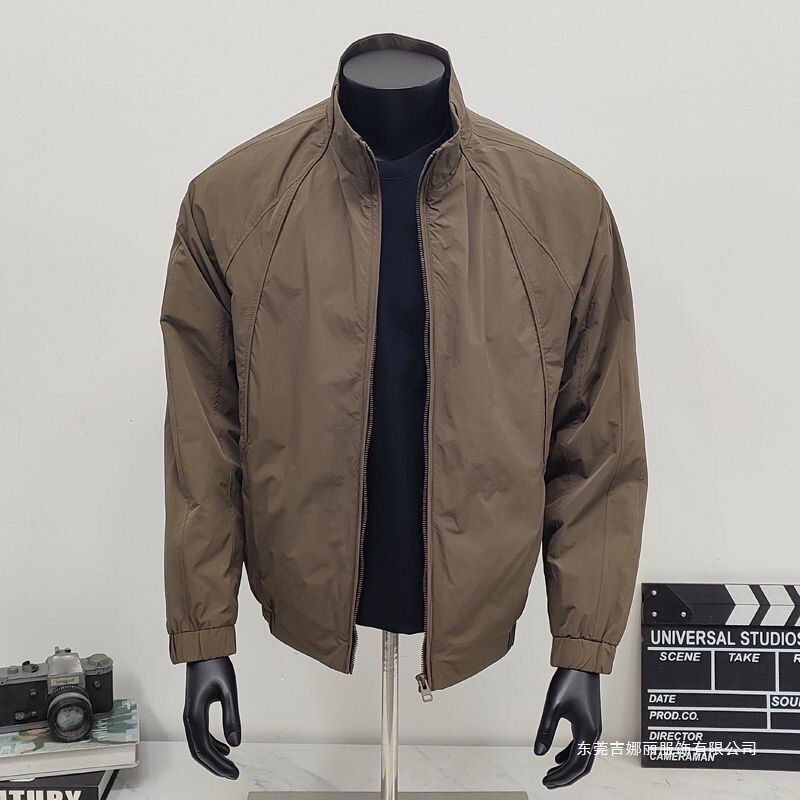 Cross-Border Stand Collar Workwear Jacket for Men 2025 Spring and Autumn American Style Thin Trendy Brand Simple Short Casual New Jacket Cross-Border Stand Collar Workwear Jacket for Men 2025 Spring and Autumn American Style Thin Trendy Brand Simple Short Casual New Jacket