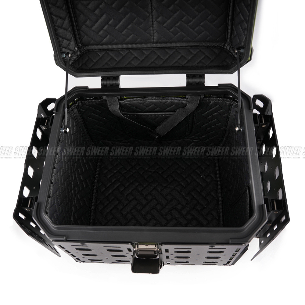 45L Motorcycle Aluminum Alloy Tail Box Foldableing Armor New Aluminum Alloy Quick Release Waterproof and Anti-Collision Trunk