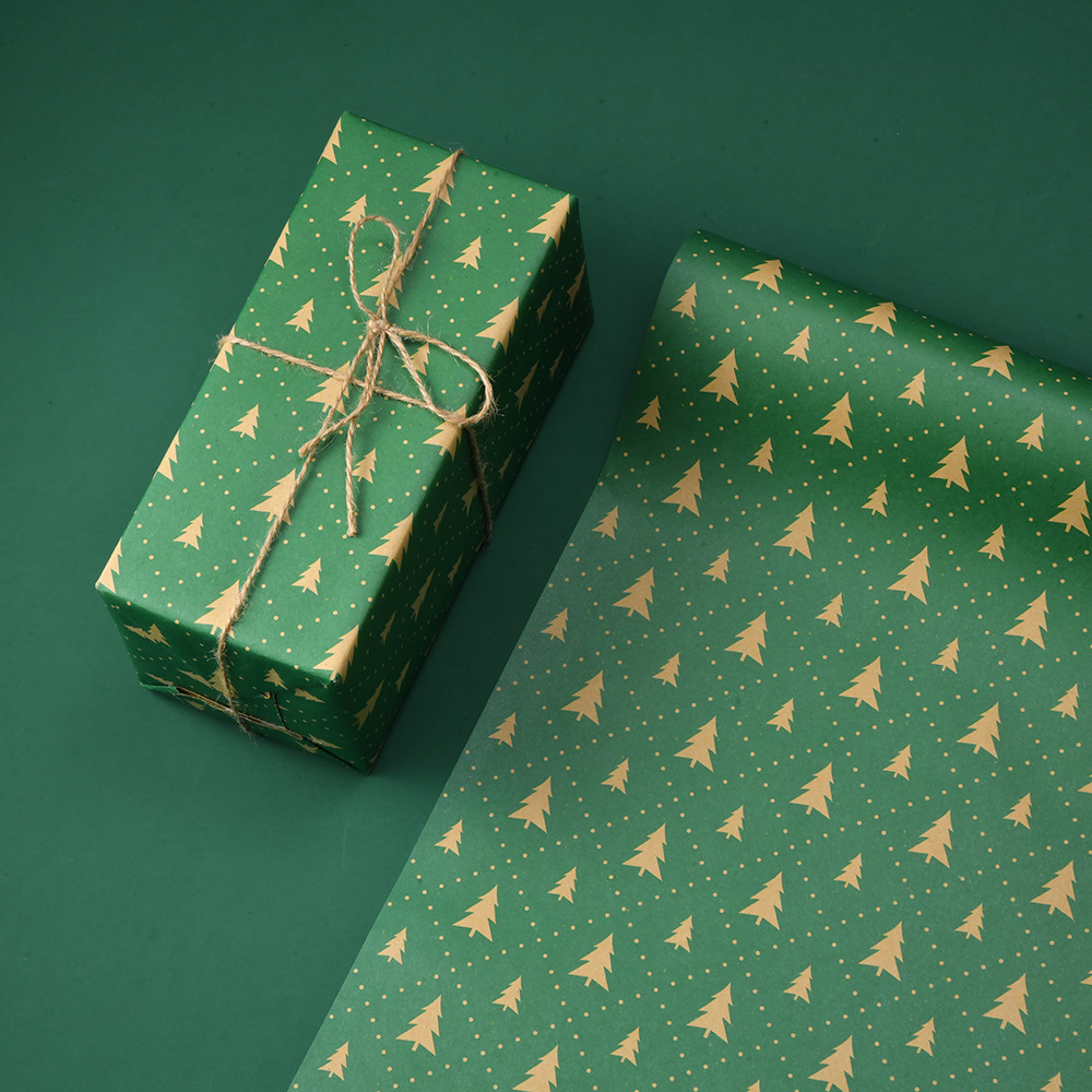 Papel de embalaje de regalo de Navidad espesado papel de embalaje de Navidad al por mayor árbol de Navidad alce regalo caja papel de embalaje