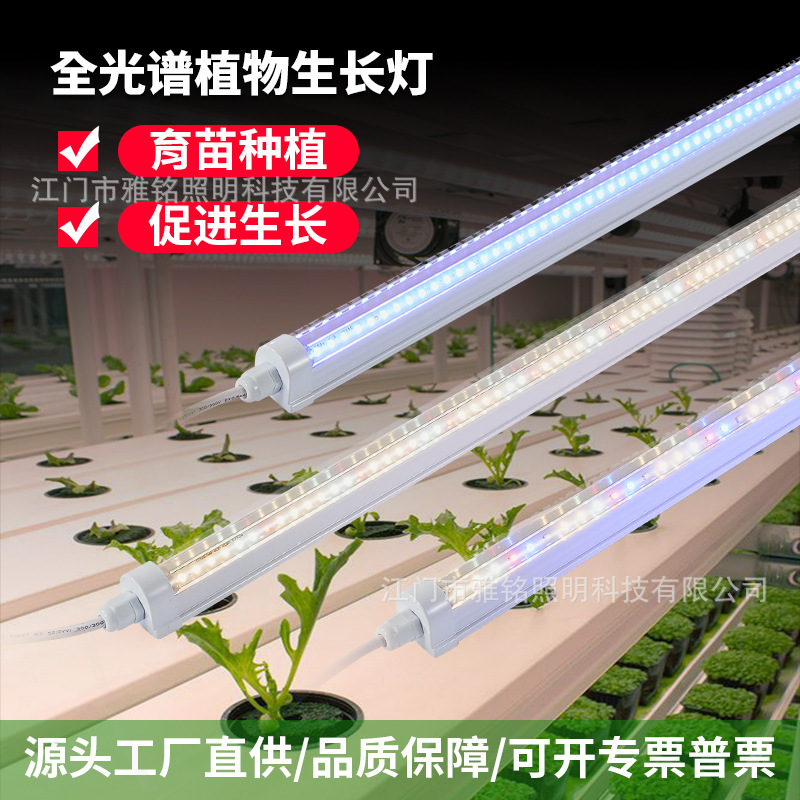 LED日光灯管1.2米18W V型IP67植物生长室内t8防水育苗水培植物灯