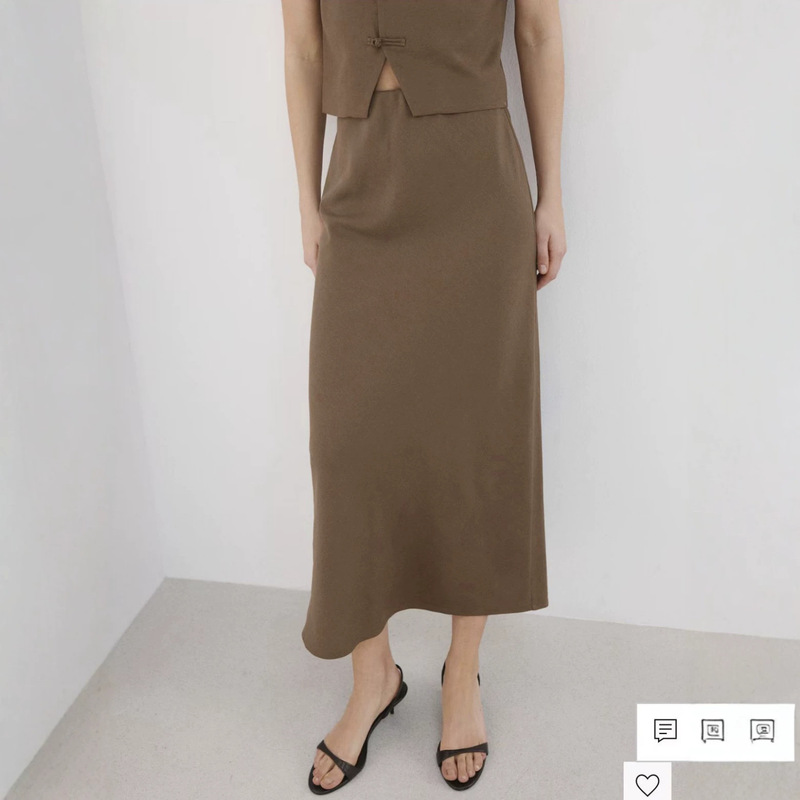Original Spanish Fashion Women's Linen Blend Mid-Length Light Brown Simple Skirt Slimming Midi Skirt Long Skirt Original Spanish Fashion Women's Linen Blend Mid-Length Light Brown Simple Skirt Slimming Midi Skirt Long Skirt