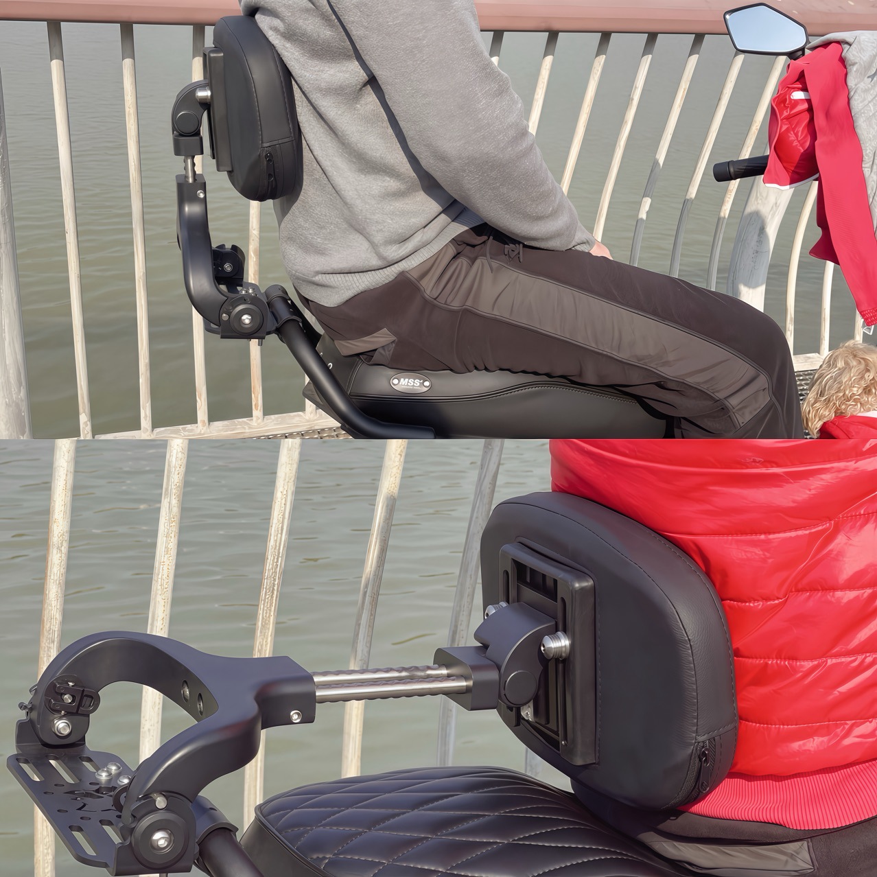 Electric Scooter Backrest Foldable Lumbar Support Universal for Ninebot Rear Seat, Extendable for Delivery, Modified Lumbar Support for Yadea, Shenyuan, and Niu