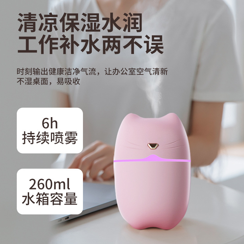 Mini Humidificador USB de Plástico, Ultrasónico y Silencioso, para Hogar y Automóvil