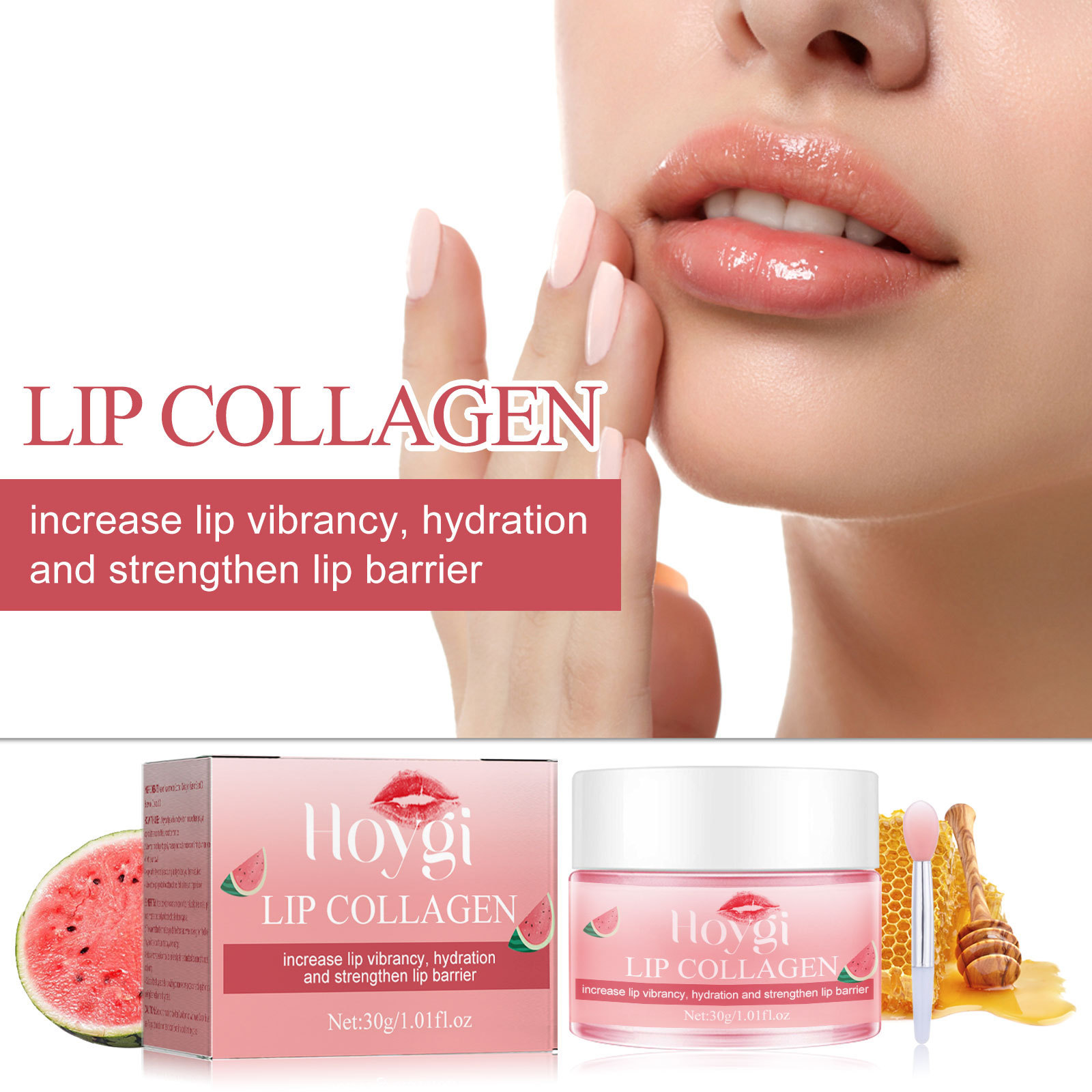 Hoygi Watermelon Flavor Lip Mask Moisturizes reduces lip lines, prevents freeze-drying cracking, and repairs k_voghion.com
