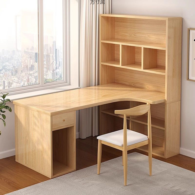 Student Home Corner Desk Bookshelf Integrated Table Bedroom Simple Learning Writing Desk Simple Computer Desk with Bookshelf