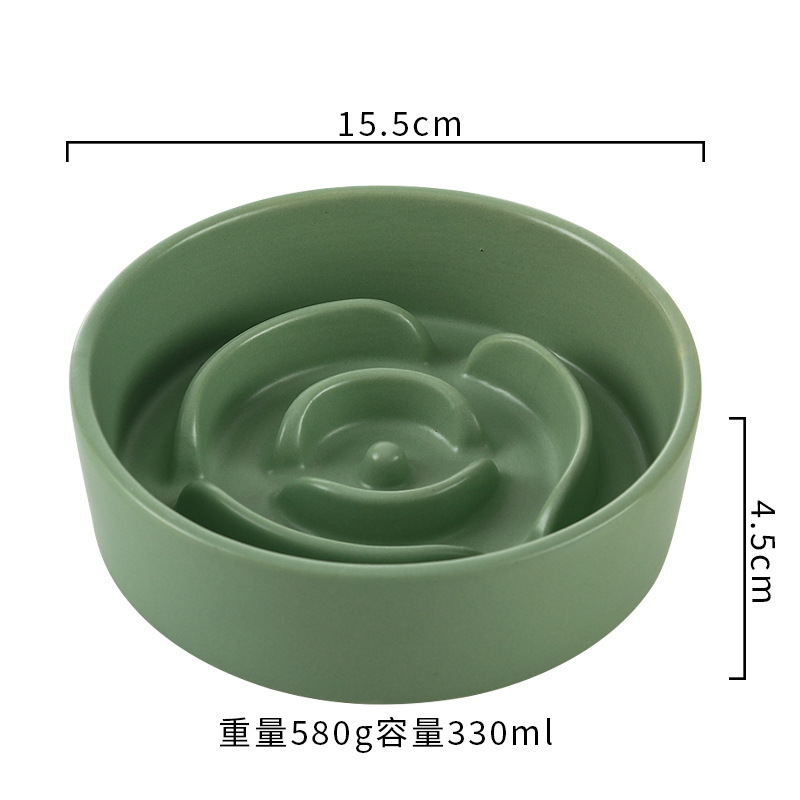 陶磁器の遅い食べ物の碗の犬の碗はむせを防止します。|undefined