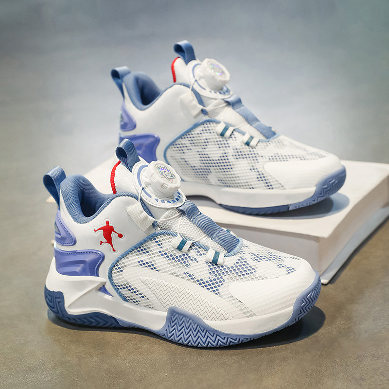Zapatos de baloncesto para niños 2024 botones giratorios de otoño zapatos deportivos para niños al por mayor
