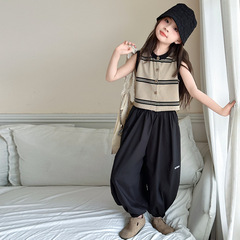 Summer 2024 New Girl's Set for Older Children, Sleeveless Stylish Children's Pants and Skirts, Trendy Summer Outfits for Girls