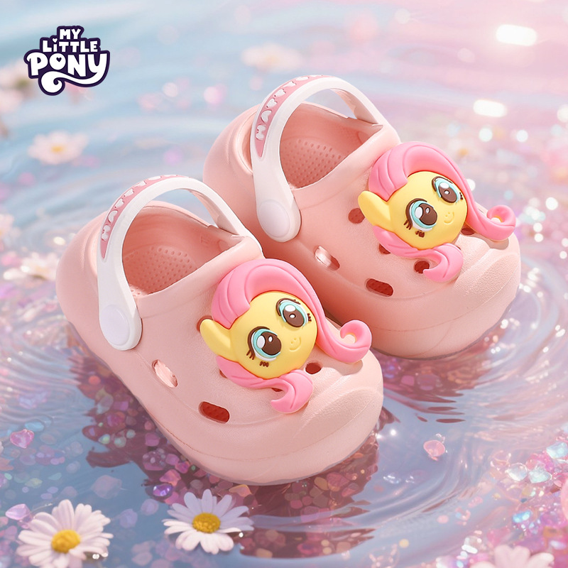 My Little Pony New Cartoon DIY Croc Shoes 1-5 Years Old Baby Home Outdoor Two-Wear Slippers Beach Shoes Dropshipping