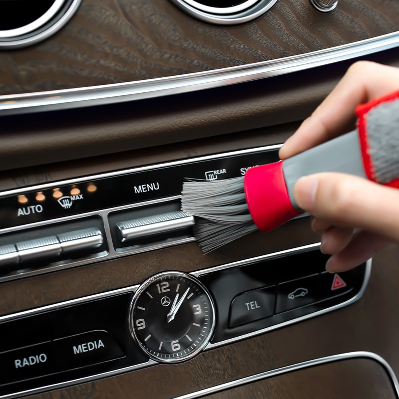 Cepillo para salida del aire acondicionado del coche, cepillo para la eliminación de polvo del panel de instrumentos del coche, cepillo de cerdas blandas, productos y herramientas de limpieza interior de doble extremo image 2