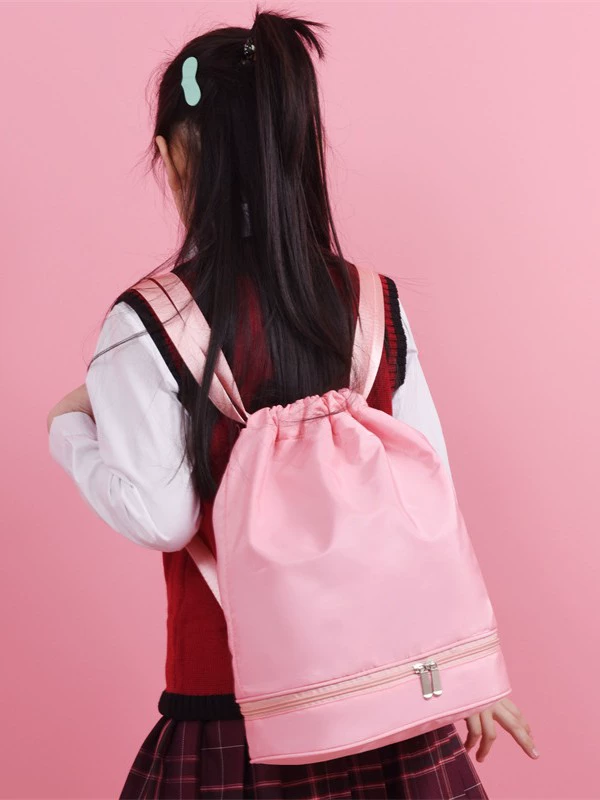 Children's backpack for leisure, wear-resistant shoes, bag, drawstring