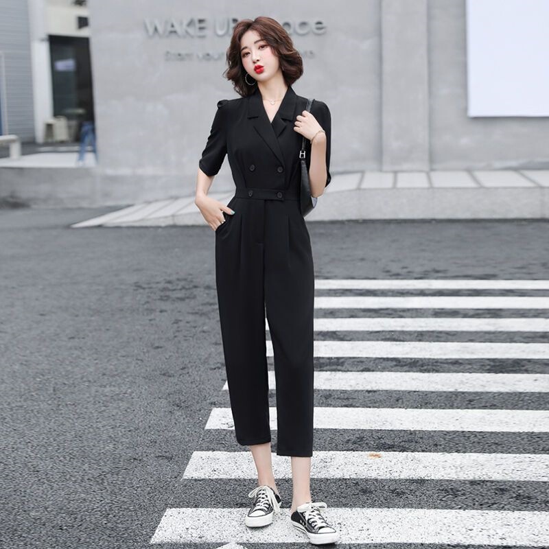 Suit Jumpsuit for Women, Summer 2026 New Style, Elegant Loose Fit, Slimming Casual Pants, High-End Cropped Pants, Drapey Harem Pants