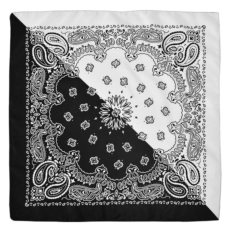 Factory direct supply polyester cashew flower stitching two-color printed square European and American dress Paisley Magic headscarf wholesale