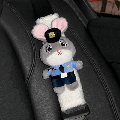Car Seat Belt Covers — Seat belt shoulder pad - judy-1-pack-white-teddy-shoulder-pads