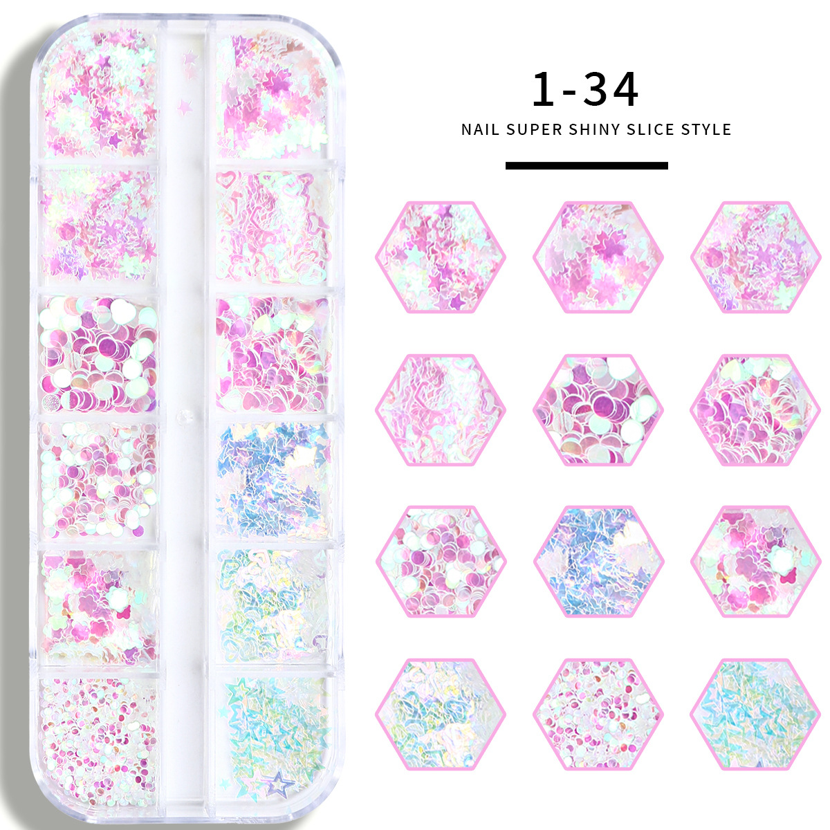 MJSP - 1 - 34 ¿ lentejuelas redondas de estrellas