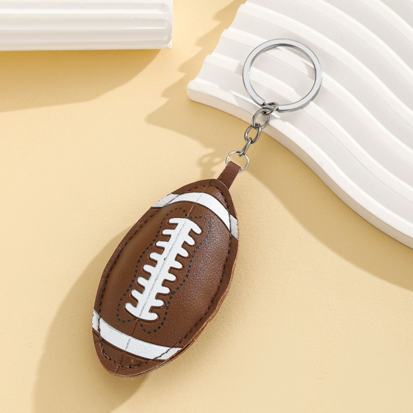 Nuevos productos deportivos viento PU relleno de algodón tipo llavero colgante deportivo béisbol voleibol baloncesto fútbol rugby colgante image 11