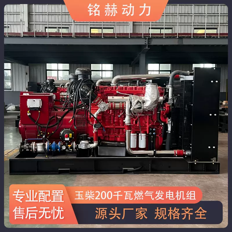 玉柴200千瓦燃气发电机组常用电源养鸡养猪场沼气天然气发电设备