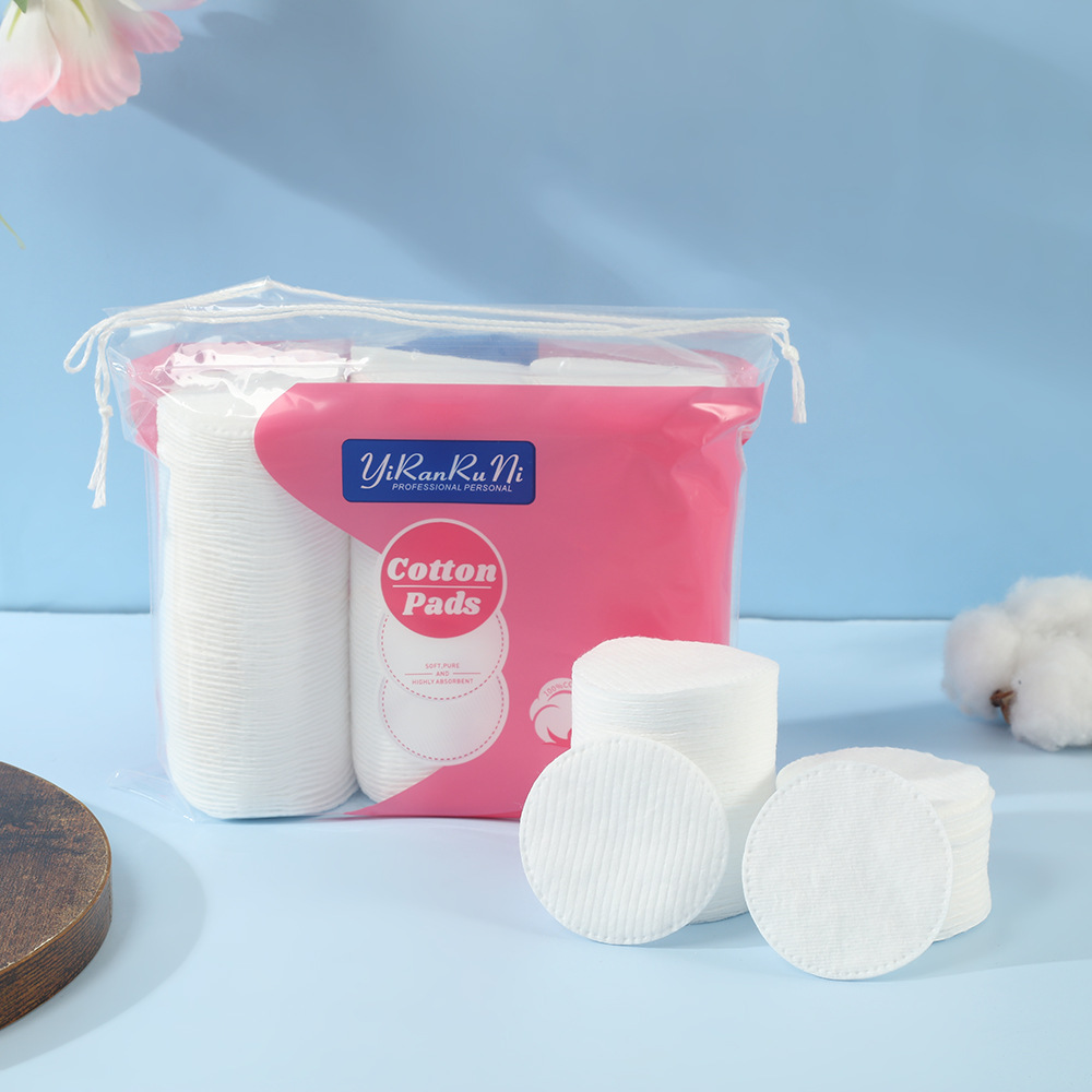 algodón húmedo desechable de doble efecto absorción de agua de algodón limpiador de maquillaje para la piel con bordes gruesos de bloqueo sin floc