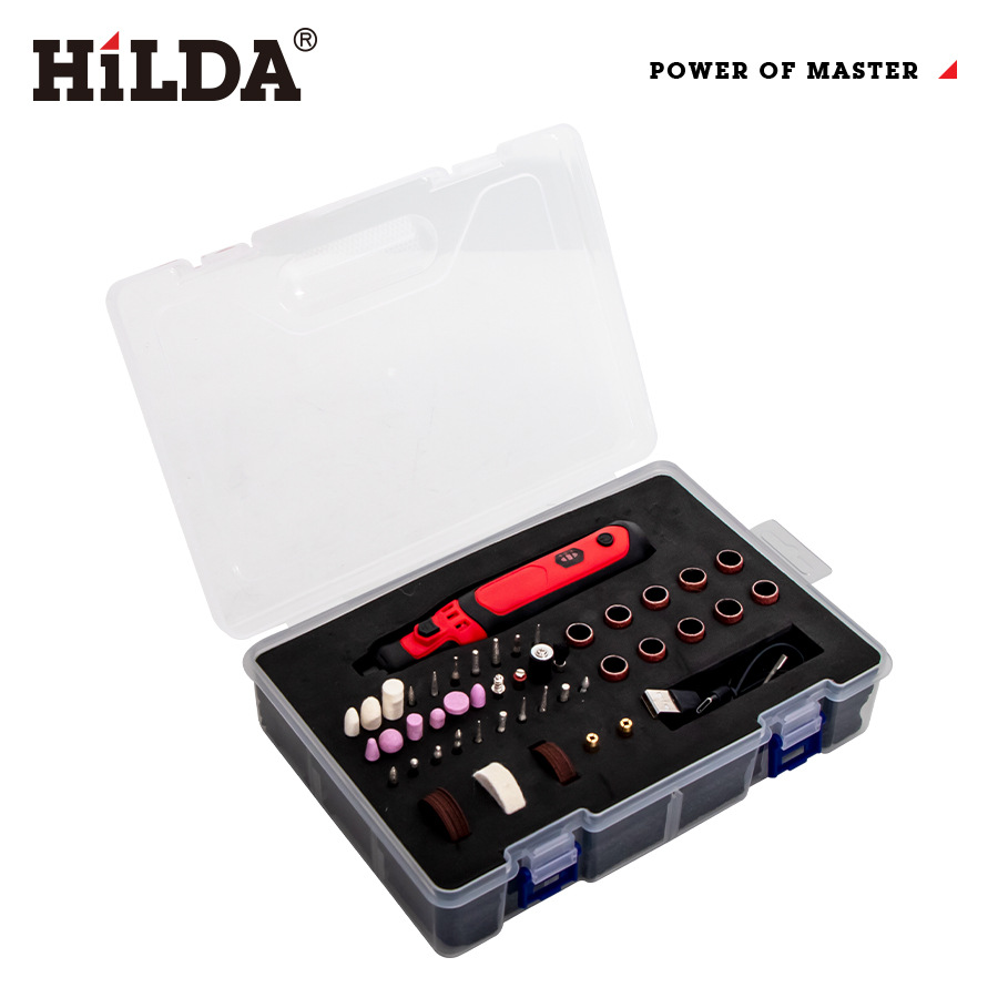 Amoladora Angular Inalámbrica de Batería de Litio Juego de 48 Piezas para Grabado