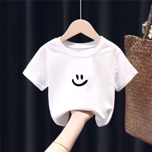 Boys short-sleeved T-shirt for children in summer solid color 2024 new big children's top summer half-sleeved versatile base children's clothing