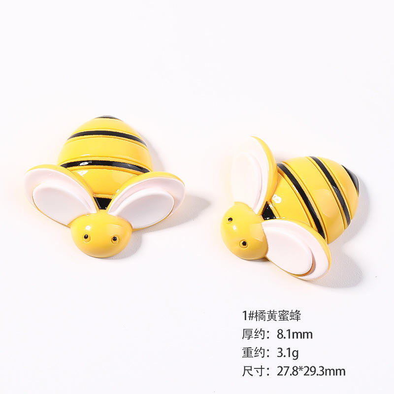 Resina accesorios de dibujos animados abeja tocado DIY accesorios de la joyería niños horquilla crema epoxi teléfono caso parche