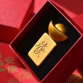 马年马上转钱工位解压手把件金属工艺品铜元宝摆件景区博物馆礼品