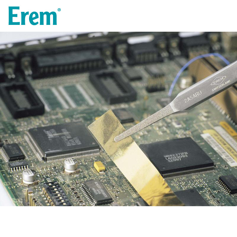 Erem瑞士进口精密镊子扁平圆形直头系列不锈钢非磁性耐酸耐热镊子