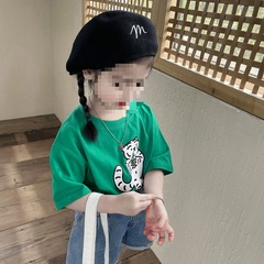 女童短袖t恤夏季2024新款兒童夏裝上衣寬鬆女孩衣服0205A016