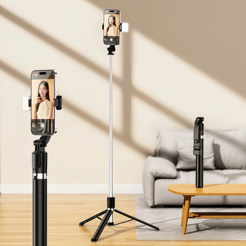 Hair mesh, long mobile phone, small rotating smart tubing, tripod, wholesale, internet celebrity, bluetooth