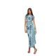 2024 Summer AliExpress European and American Fashion Printed Short Top Strap A- Line Skirt Holiday Elegant Dress