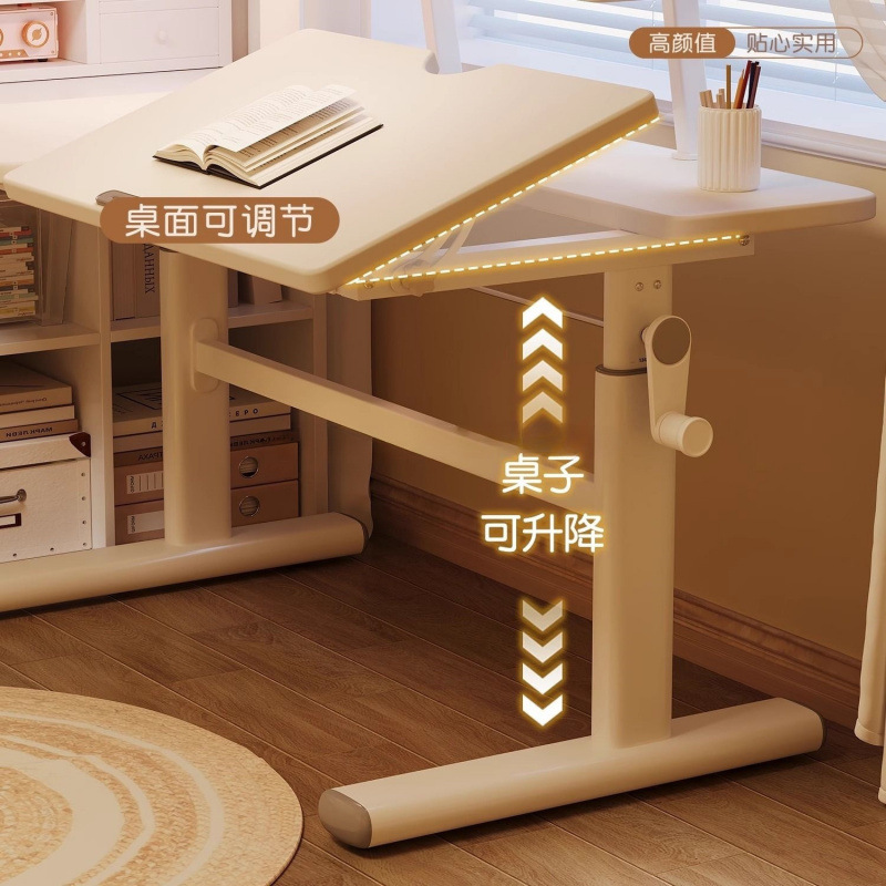 Children's Study Table Liftable Writing Desk and Chair Student Home Small Apartment Simple Desk Adjustable Table